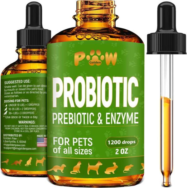 Cat Probiotic | Dog Probiotic | Dog and Cat Digestive Support | Cat & Dog Probiotic Supplements | Probiotic for Cats | Liquid Probiotics for Dogs | 2 Oz