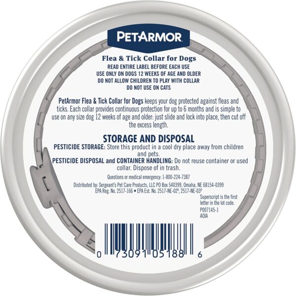 PetArmor Flea & Tick Collar for Dogs, Kills Fleas & Ticks, Long Lasting Protection for 6 Months, Water Resistant, One Size Fits All, 2 Collars - Image 2