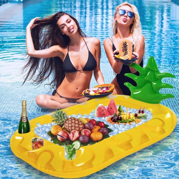 Inflatable Pineapple Drink Holder, Pool Party Drink Float for Water Fun - Image 3