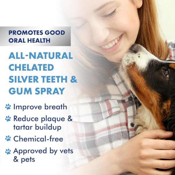 PetSilver Teeth & Gum Spray, Patented Chelated Silver, Dog Teeth Cleaning, Natural Dog Breath Freshener, Cat Teeth Cleaning Without Brushing, Dog Dental Spray, Made in The USA, 4 oz. - Image 4