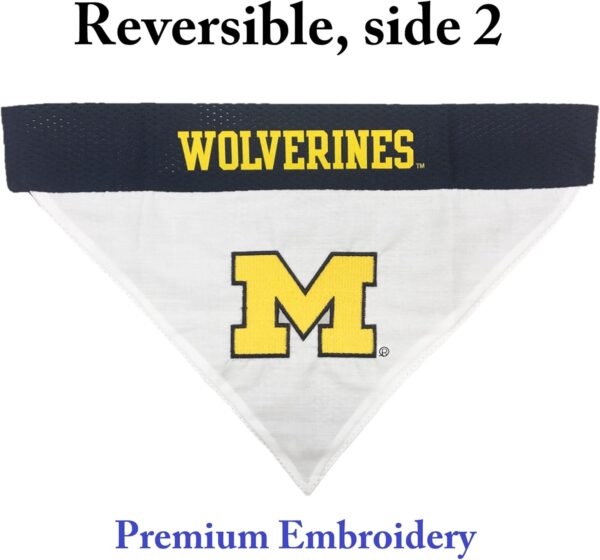 Pets First Collegiate Pet Accessories, Reversible Bandana, Michigan Wolverines, Small/Medium, Black/White - Image 2