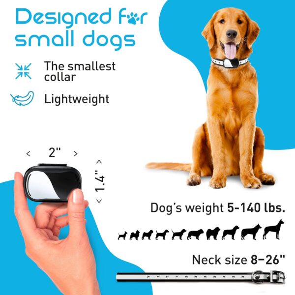 Extra Small Size Dog Training Collar with Remote for Small Dogs 5-15lbs and Puppies with Shock - Waterproof & 1000 Ft Range - Image 2