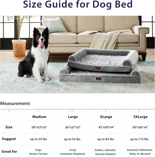 Dog Beds Large Sized Dog, Waterproof Orthopedic Dog Beds with Bolster, Washable Dog Couch Bed with Removable Cover - Image 4