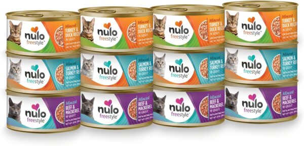 Nulo Freestyle Cat and Kitten Minced Wet Canned Food, Premium All Natural Grain-Free Shredded Wet Cat Food, Protein-Rich with Omega 6 and 3 Fatty Acids to Support Skin Health and Soft Fur