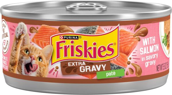 Purina Friskies Wet Cat Food Extra Gravy Pate With Salmon in Savory Gravy - (Pack of 24) 5.5 oz. Cans