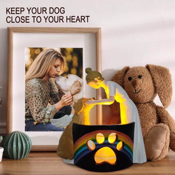 pinata Dog Memorial Gifts for Loss of Dog,Pet Memorial Gift Paw Candle Holder,Dog Passing Away Sympathy Gift - Rainbow Bridge Dog Memorial Gifts,Dog Lovers Statue with LED Candle Figurines Decor - Image 5