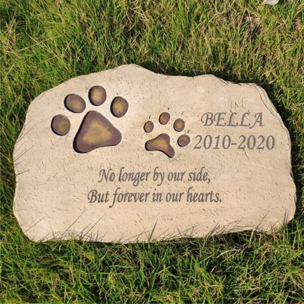 Pet Memorial Stones,Sympathy Pet Memorial Stones Garden Stones for Dogs or Cats Engaved with Pet's Name, Dates and Sentence, Personalized Pet Memorial Gifts Dog Loss Gifts - Image 5