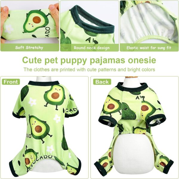 Dog Pajamas for Small Dogs Boy Girl Cute Dog Clothes Soft Stretch Chihuahua Yorkie Clothes Onesies Summer Puppy Pajamas XS-XXL, Pet Dog Pjs Outfits Shirts Cats Jammies Sleeper Medium Avocado Green - Image 5