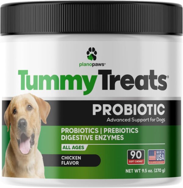 Probiotics for Dogs All Ages - Dog Probiotics for Digestive Health - Digestive Enzymes for Gut Flora, Diarrhea & Bowel Support - Gut Health Support Prebiotics for Dogs - 90 Probiotic Chews for Dogs