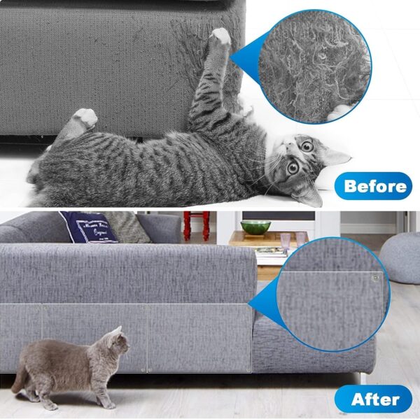 Cat Scratch Furniture Protector - Couch Corner Protector for Cats - Cat Scratch Deterrent for Furniture Tape - Furniture Protectors from Cats Scratching - Anti Scratch Furniture Protector-18Pack - Image 4