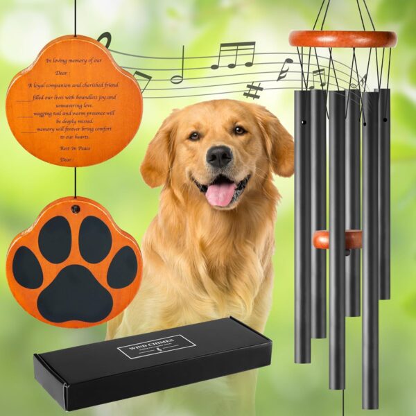 Dog Memorial Gifts for Loss of Dog, Personalized Pet Memorial Wind Chime, 28" Loss of Dog Sympathy Gift, Pet Bereavement Remembrance Memorial Gifts for Dogs, Cats