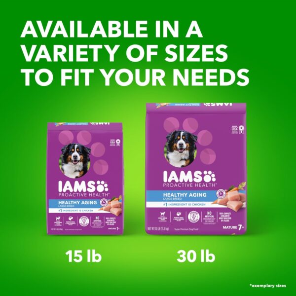 IAMS Healthy Aging Adult Large Breed Dry Dog Food for Mature and Senior Dogs with Real Chicken, 15 lb. Bag - Image 13