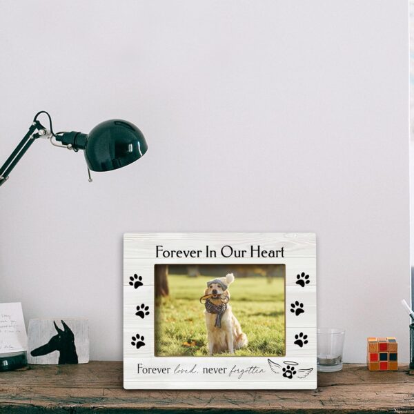 Forever in Our Heart Pet Memory Picture Photo Frame,Pet Dog Cat Memorial Picture Frames,Pet Loss Sympathy Gift,Sympathy Gifts For Loss Of Dog,Passed Away Dog Memorial Gifts(5x7 Inch Photo) (Color2) - Image 3