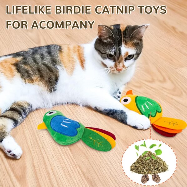 Retro Shaw Catnip Toys, Cat Toys with Catnip and Silvervine, Bird Catnip Toys for Cats, Cat Toys for Indoor Cats, Cat Toys with Catnip, Cat Chew Toy, Cat Toy for Cats Kittens Kitty, 2 Pack - Image 3