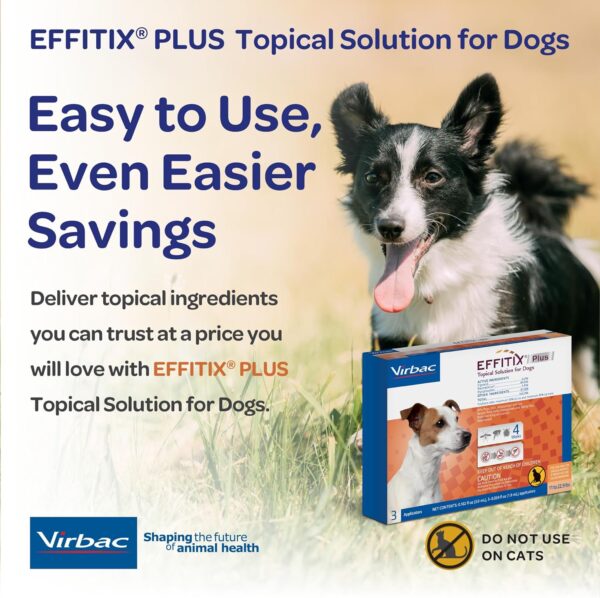 Effitix Plus Topical Solution for Dogs - Flea and Tick for Small Dogs (11-22.9lbs), 3 Doses, Waterproof Topical Prevention (by Virbac) - Image 8