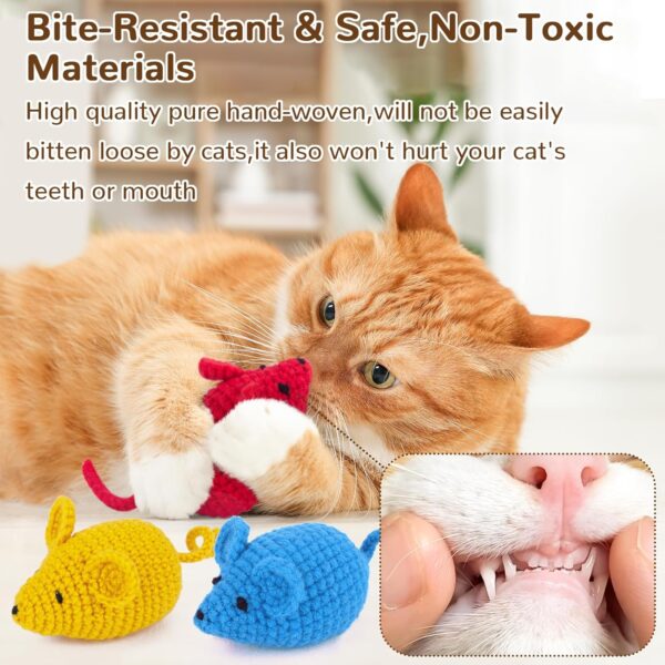 Retro Shaw Catnip Cat Toys Mice 6Pcs,Cat Mouse Toy for Indoor Cats Kitten Chase Exercise,Filled Silvervine Cat Teeth Cleaning Chew Toy,Cute and Fun Interactive Cat Nip Toy,All - Handmade - Image 5