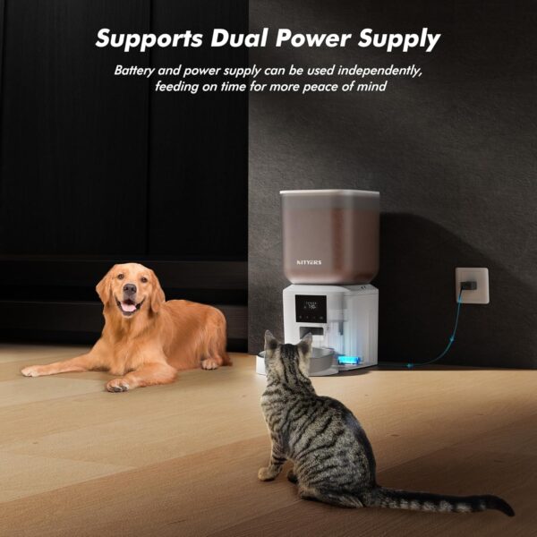 Automatic Dog Feeder - 8L/34 Cups Large Capacity Automatic Cat Food Dispenser with Display LCD Screen,Large Food Tray,Battery Operated,Timed Cat Feeder,Up to 50 Portions 6 Meals Per Day,Keeps Fresh - Image 7