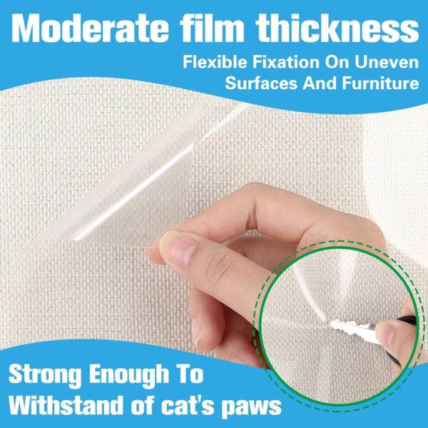 Cat Scratch Furniture Protector, Sofa Protectors from Pets, 8 Pack Anti Cat Scratch Furniture Protector with 50 Twist Pins for Table, Clear Cat Scratch Protector for Furniture Accessories - Image 3