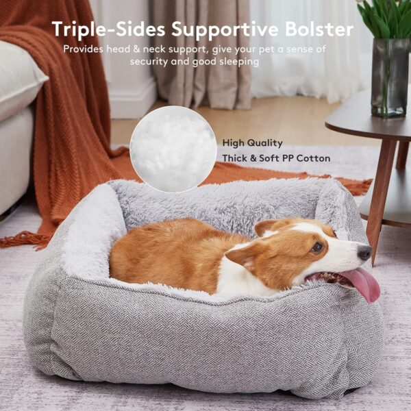 FURTIME Small Dog Beds for Small Dogs, Rectangle Washable Dog Bed, Orthopedic Dog Bed Soft and Comfy Calming Puppy Bed Waterproof Dog Cuddler Sofa Pet Bed with Anti-Slip Bottom S(20''x19''x6'') - Image 4