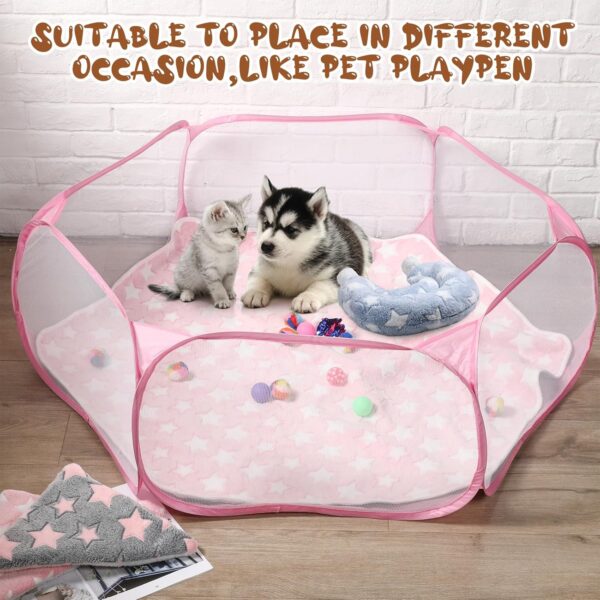 4 Pcs Pillows for Cats Large Cat Pillow for Indoor Cat Bed Pillow with 2 Toy Balls Fluffy Cat Calming Pillow Half Donut Cuddler U Shaped Cat Neck Pillow Training Toy Joint Relief (Star) - Image 6