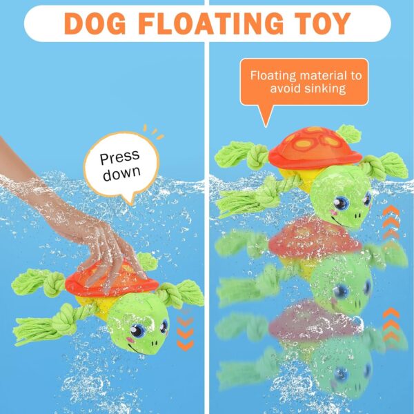 SCENEREAL Dog Water Toy for Small Medium Dogs, Dog Float Toys Interactive Floating Pool Toys, Turtle Shape Dog Chew Toys Floats on Water, Rope Toy Dog Retrieving Dummy Outdoor Training Toy - Image 6