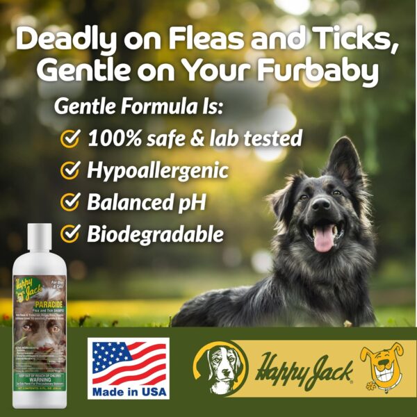 Happy Jack Paracide Flea & Tick Shampoo for Dogs, Dog Flea and Tick Treatment, Flea and Tick Prevention for Cats, 8 oz - Image 4