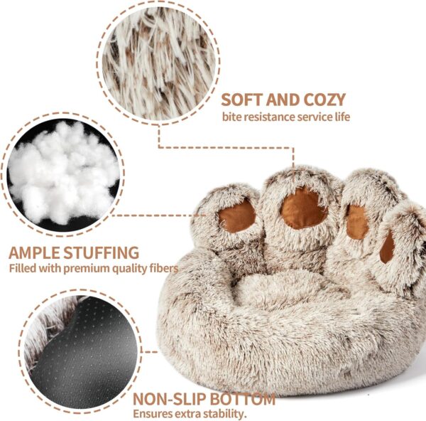 Calming Cat & Dog Bed, Anti-Anxiety Donut Pet Cozy Soft Round Cute Washable Bed for Medium Sized Cat & Dog (28”) - Image 5