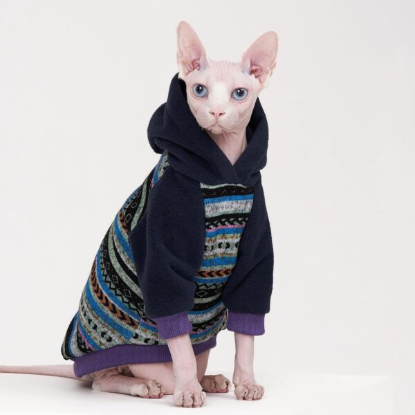 Sphynx Cat Hoodie SweaterWarm fleece Sweater for cat, knit fleece Dog Clothes for Kitten Small Medium Dogs (Medium) - Image 6