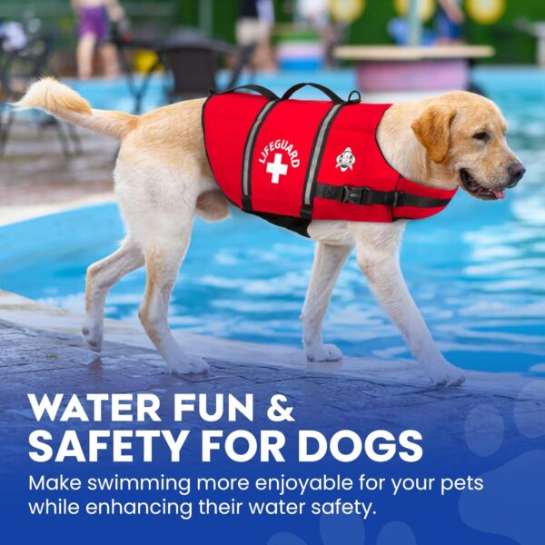 Paws Aboard Dog Life Jacket - Keep Your Canine Safe with a Neoprene Life Vest - Designer Life Jackets - Perfect for Swimming and Boating - Red, Large - Image 8