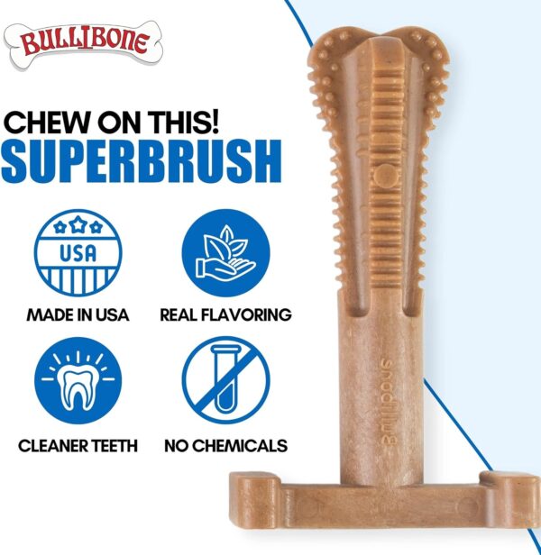 Bullibone SuperBrush: Dog Teeth Cleaning Brushing Toothbrush Stick - Long Lasting Nylon Apple Cinnamon Chew Toy for Oral Care and Dental Health - Image 5