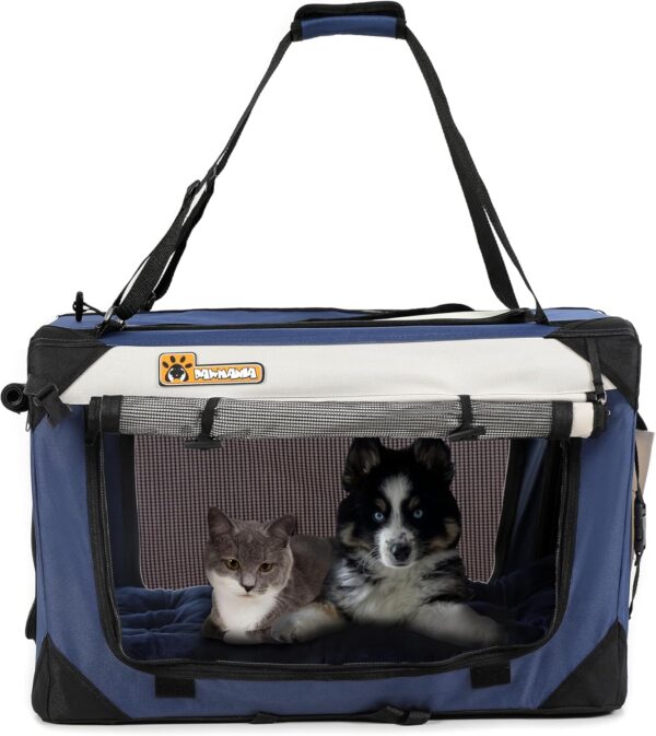 Extra Large Cat Carrier, Collapsible Dog Travel Crate, Soft-Sided, Lightweight, Anti-Scratch, Desingned for Large Cats & Small - Medium Dogs - Ideal for Indoor & Outdoor, Comfy Bed Pillow Included