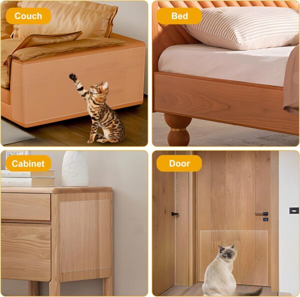 Anti Cat Scratch Furniture Protector 236 x 12 Inch Large Couch Protector for Cats Single-Sided Sticky Couch Protector Clear Couch Corner Guards Tape for Furniture Couch Sofa Door Walls - Image 7