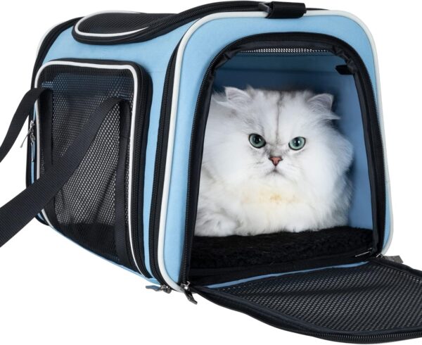 petisfam Soft Pet Travel Carrier Bag for Medium Cats and Puppy. Easy Vet Visit, Airline Approved, Top Loading, Easy Storage - Image 7