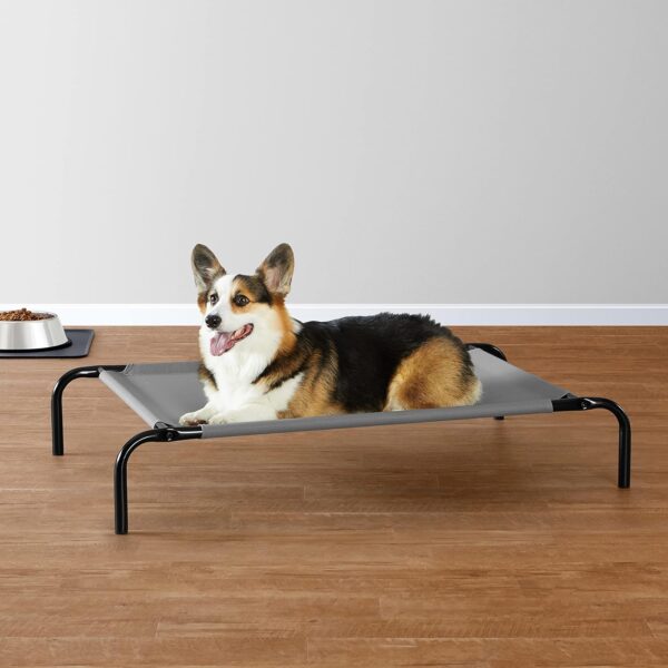 Amazon Basics Cooling Elevated Dog Bed with Metal Frame, Medium, 43 x 26 x 7.5 Inch, Grey - Image 6