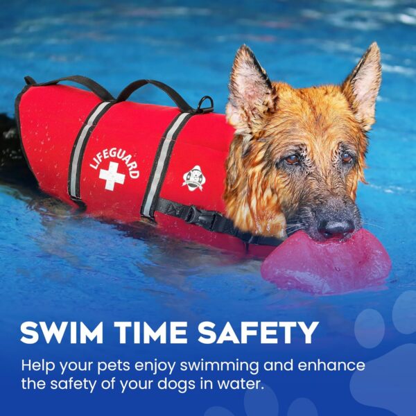 Paws Aboard Dog Life Jacket - Keep Your Canine Safe with a Neoprene Life Vest - Designer Life Jackets - Perfect for Swimming and Boating - Red, Large - Image 6