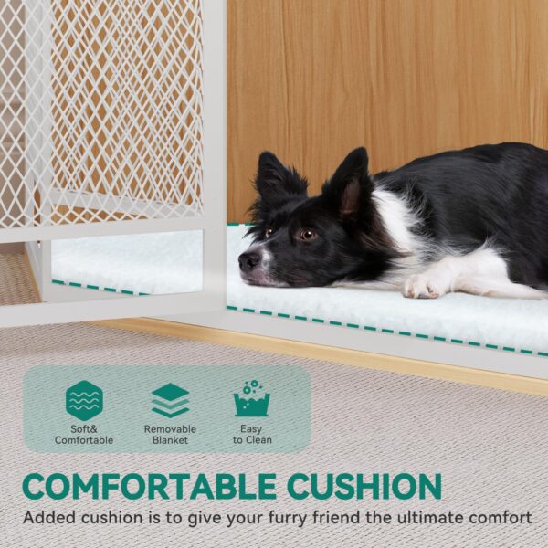 YITAHOME Corner Dog Crate Furniture with Cushion, 43.7" Dog Kennel Furniture with Metal Mesh, Wooden Dog Kennel for Small Medium Dogs, Walnut Color - Image 6