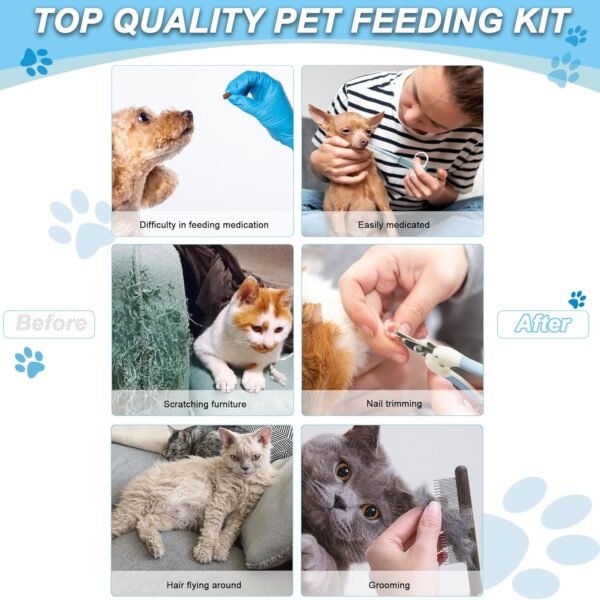 Nursing Kit for Newborn Puppy Kitten - 21 pcs Puppy Supplies Starter Kit for Newborn, accessories with Bottle, Feeding Bowls, Pill Plunger Popper, Nail Clipper, Brush, Gift for New Puppy and Kitten - Image 8