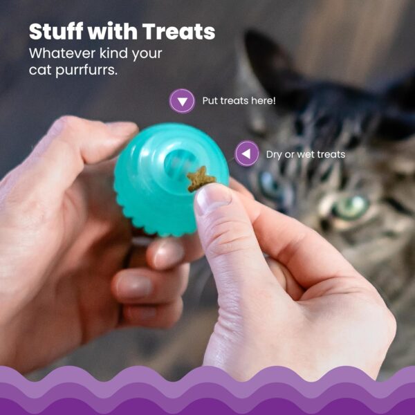 Catstages Ball Treat Stuffer Interactive Cat Toy, Green - Image 3