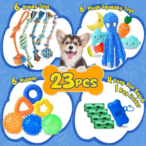 Puppy Toys 23 Pack, Interactive Dog Toys for Puppy Teething, Puppy Chew Toys with Squeaky Plush Toys, Rope Toys and Dog Treat Balls, Puppy Teething Toys for Small Dogs - Image 2