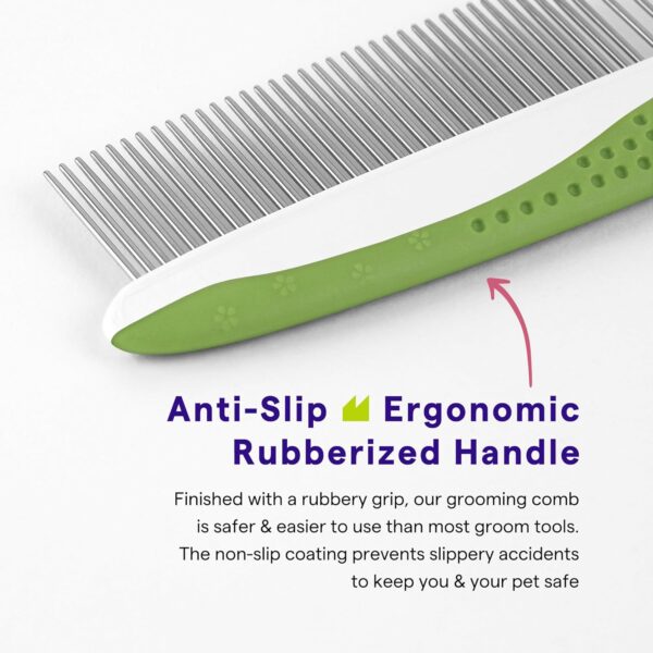 Dog Comb for Removes Tangles and Knots - Cat Comb for Removing Matted Fur - Grooming Tool with Stainless Steel Teeth and Non-Slip Grip Handle - Best Pet Hair Comb for Home Grooming Kit - Ebook Guide - Image 4