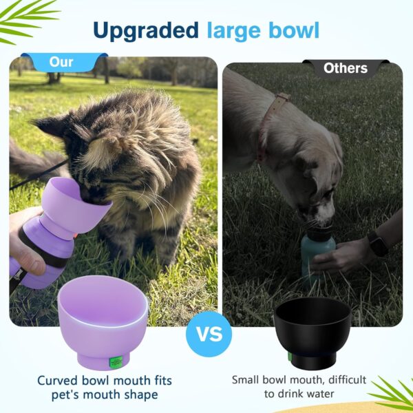 Pecute Portable Dog Water Bottle, 2 in 1 Cat Dog Travel Water Bottle Bowl Leakproof with Double Seal, BPA Free, Lightweight, Pet Small Animal Water Bottel Dispenser for Outdoor Walking Hiking Travels - Image 7