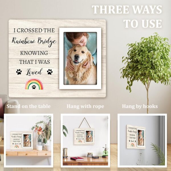 Rainbow Bridge Pet Memorial Gifts Picture Frame - Dog Memorial Gifts for Loss of Dog, Sympathy Gifts for Loss of Dog, Bereavement Gifts for Pet Loss - Dog Memorial Picture Frame for 4x6 Photos - Image 2