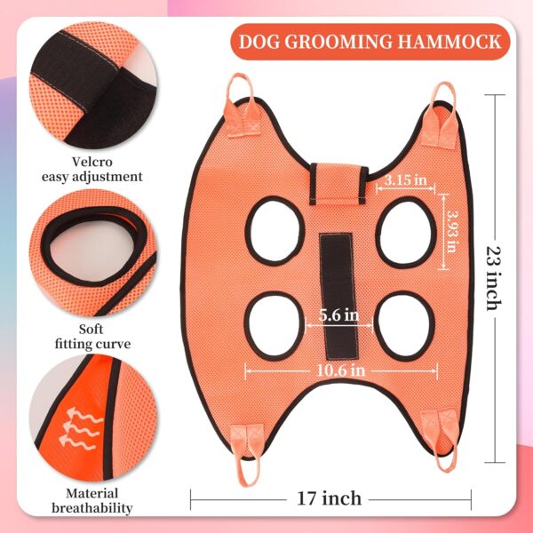 Dog Grooming Hammock, Pet Grooming Hammock for Cats & Dogs with Security Strap, Dog Sling for Nail Trimming with Nail Clippers/Trimmer, Nail File, Pet Comb(S) - Image 2