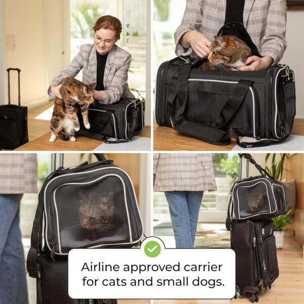 Smiling Paws Pets - Airline Approved Pet Carrier - for Small Pets - TSA Approved - Only 9 Inches Tall (17"x11"x9") - Image 4