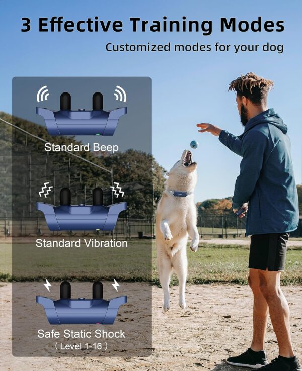 Bousnic Dog Shock Collar with Remote - [New Edition] 4000FT Dog Training Collar for Large Medium Small Dogs (8-120lbs) Rechargeable E Collar with Beep, Vibration, Safe Shock - Image 2