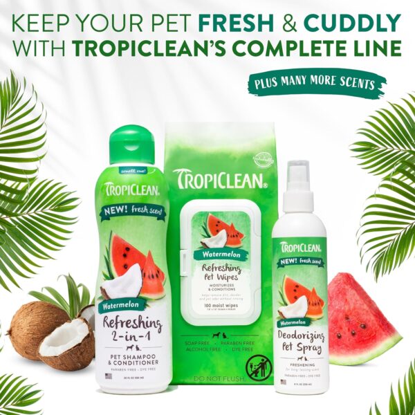 TropiClean Watermelon Cat & Dog Deodorizing Spray | Cat & Dog Grooming Supplies | 8 oz | Made in the USA - Image 8