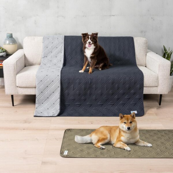 PetAmi Waterproof Couch Cover for Dogs, Waterproof Pet Blanket, Reversible Furniture Cover Sofa Protector for Pet Cat Bed, Washable Waterproof Blanket Dog Cover for Couch Seat, 68x82 Gray - Image 2