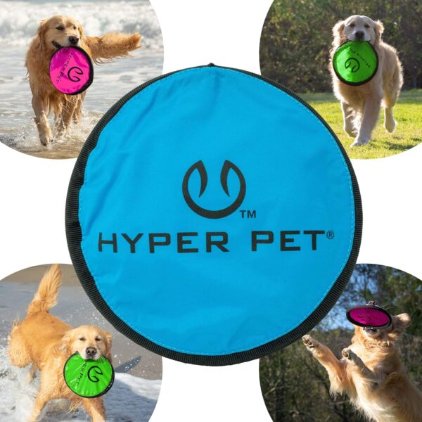 Hyper Pet Flippy Flopper Dog Frisbee Interactive Dog Toys [Flying Disc Dog Fetch Toy – Floats in Water & Safe on Teeth] (Colors Will Vary), Multicolor, 9" - Image 2