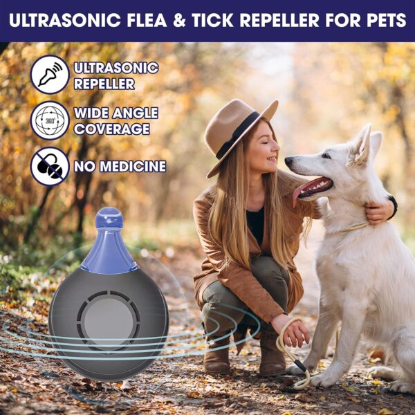 Intelligent Ultrasonic Flea and Tick Repeller for Dogs and Cats - Ultrasonic, Natural, Chemical-Free Tick and Flea Repeller - Flea and Tick Treatment for Dogs - Image 2