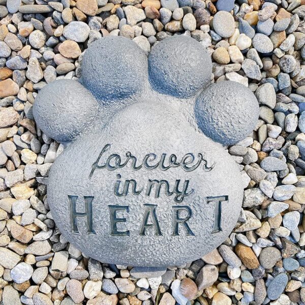 AuldHome Dog Pawprint Memorial Stone; Pet Cat or Dog Bereavement Gift Yard Decor - Image 3